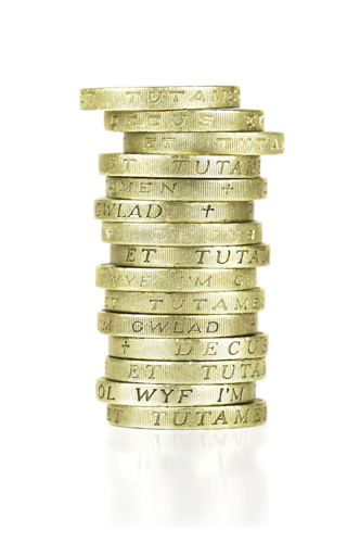 Stack of pound coins